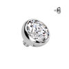 Titan - Dermal Anchor  - Innengewinde - Kristall - 1,2 mm  3 mm CC - Crystal Clear/ Kristallklar