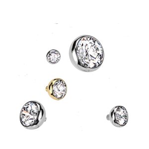 Titanium - Dermal Anchor - Internal thread - Crystal - 1.2 mm   CC - Crystal Clear