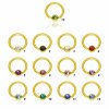 Gold Steel - BCR ball closure ring with Flatball - crystal - 1,2 mm 8 mm - 3 mm - CC