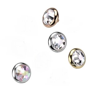 Titanium - Dermal Anchor - Internal thread - Flat Crystal - 1.2 mm