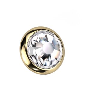 Titan - Dermal Anchor - Innengewinde 0,9 mm - Flat - Kristall - 1,2 mm 4 mm GDC CC - Gold Crystal Clear