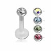 1,2 mm - 6 mm - CC - Crystal Clear/ Kristallklar - ETFE - Labret - Kristall - Stahl Push-In System - 3 mm Kristall