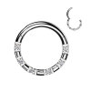 Steel - Clicker segment - 7 crystals Silver 8 mm