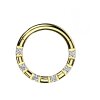 Steel - Clicker segment - 7 crystals Gold 8 mm