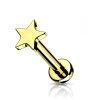 Titanium - labret - internal thread - star