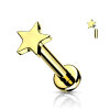 Titanium - labret - internal thread - star