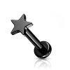 Titanium - labret - internal thread - star