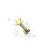 Titan - Labret - Innengewinde - Stern 1,2 x 6 mm Gold