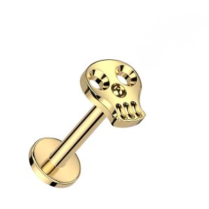 Titanium - labret - internal thread - hollow skull