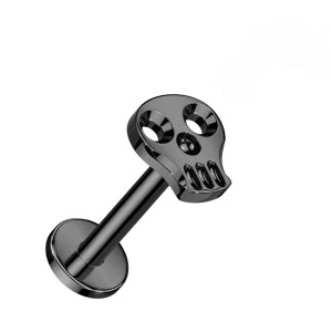 Titanium - labret - internal thread - hollow skull 1,2 x...