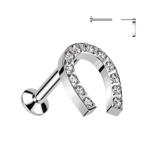 Steel - Labret - Push In - without thread - rounded base...