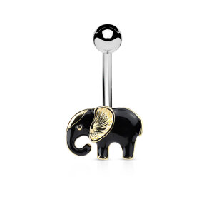 Stahl - Banane - Elefant - gold / schwarz