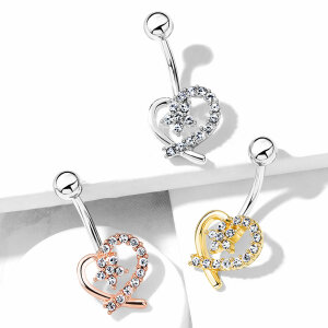 Steel - banana - entwined heart - star - crystal Silver