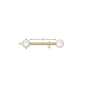 Titanium - Nipple Bar - Push In - threadless - pearl design - white