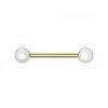 Titanium - Nipple Bar - Push In - threadless - pearl design - white