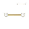 Titanium - Nipple Bar - Push In - threadless - pearl design - white