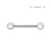 Titan - Nipple Bar - Push In - gewindelos - Perlendesign - weiss