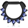 Black Steel - Septum Clicker - Oriental Kristall