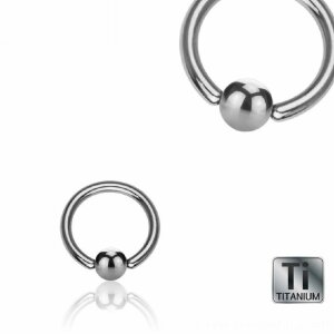 Ti Gloss Titanium - BCR ball closure ring 1,2 mm - 7 mm -...