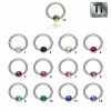 Ti Gloss Titanium - BCR ball closure ring - Clip-in flat ball - crystal - 1,2 mm 8 mm - 3 mm - BK