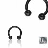 Black Titanium - CBR Circular Barbell (horseshoe) 1,6 mm - 22 mm - 5 mm