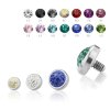 3,5 mm - AQ - Aquamarine - Titan - Dermal Anchor  - Kristall - 1,2 mm