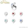 Titanium - Dermal Anchor  - crystal - bicolour - 1,2 mm 3,5 mm - RS/CC