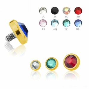 3,5 mm - BZ - Blue Zircon/ Blauer Zirkon - Gold Steel -...