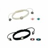 Nylon WT-WEISS - RS - Rose / Rosa - Shamballa Armband - Makramee - 8mm Ferido Ball - Kristall